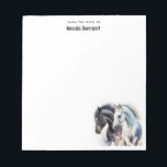 Black & White Horses in Watercolor Notepad<br><div class="desc">A notepad with a pair of black and white horses hanging out together. Illustrated with watercolors.</div>