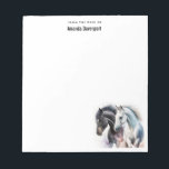 Black & White Horses in Watercolor Notepad<br><div class="desc">A notepad with a pair of black and white horses hanging out together. Illustrated with watercolors.</div>