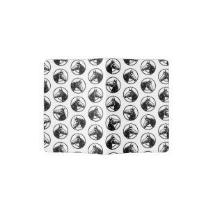 Black & White Horses Pattern Vintage Western Art Passport Holder