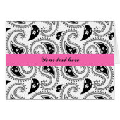 Black, White, Hot Pink Paisley Pattern (Front Horizontal)