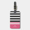 Black, White & Hot Pink Striped Personalized