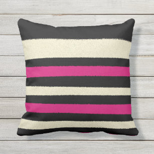 Hot Pink And Black Decorative & Throw Pillows | Zazzle