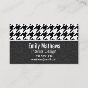 Black & White Houndstooth Business Card