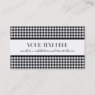 Black & White Houndstooth Business Card