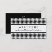 Black & White Houndstooth Business Card (Front/Back)