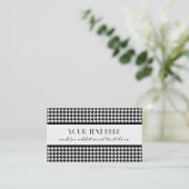 Black & White Houndstooth Business Card (Standing Front)
