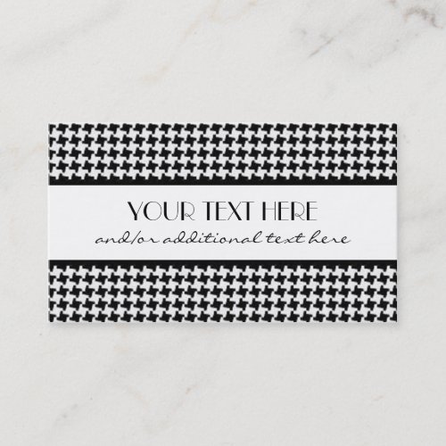 Black &amp; White Houndstooth Business Cards