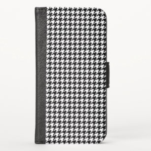 Black White Houndstooth Check Tissue iPhone X Wallet Case