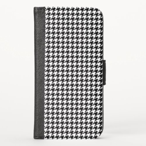 Black White Houndstooth Check Tissue iPhone X Wallet Case