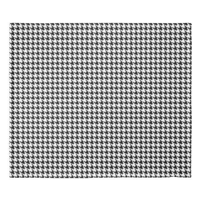 Black White Houndstooth King Duvet Cover (Front)