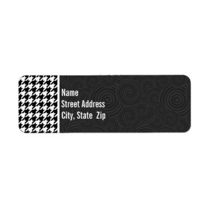 Black & White Houndstooth Label