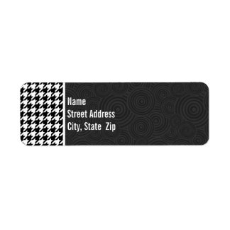 Black & White Houndstooth Label