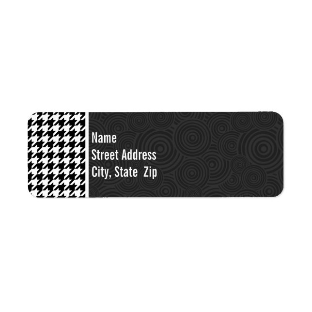 Black & White Houndstooth Label (Front)