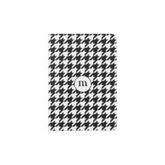 Black & White Houndstooth Monogrammed Passport Holder