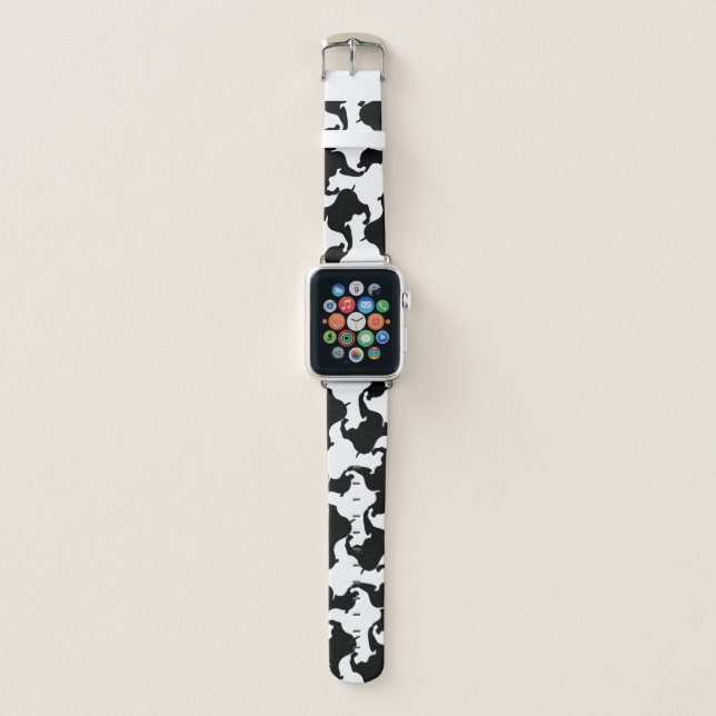 Black White Houndstooth Pattern A Watch band (Front)