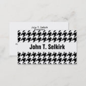 Black & White Houndstooth Pattern Business Card (Front/Back)