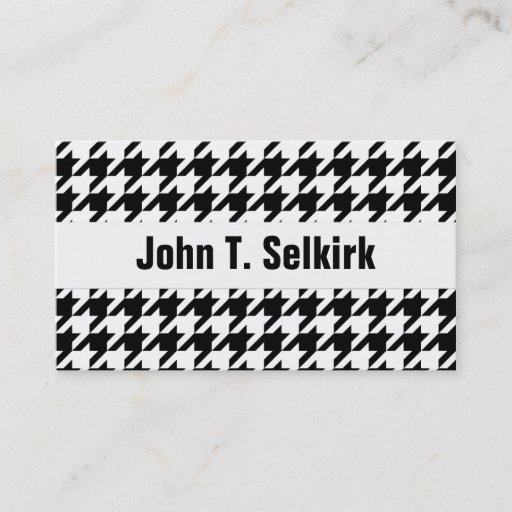 Customizable Black &amp; White Houndstooth Pattern Business Card Templates