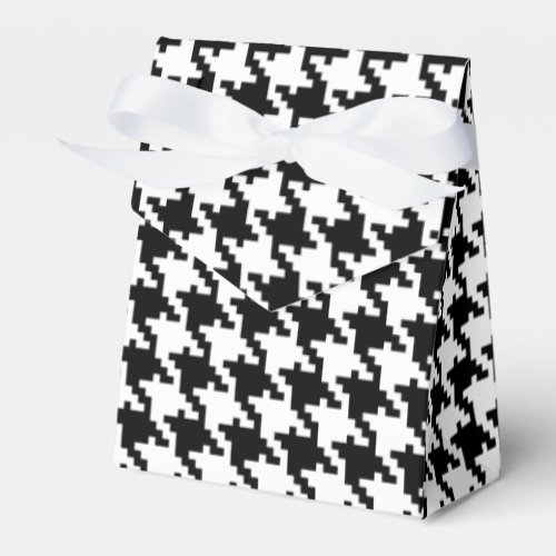 Black white houndstooth pattern custom wedding favor boxes