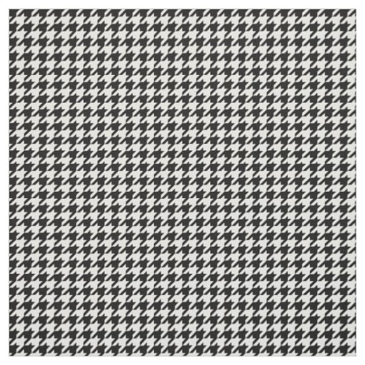 Black White Houndstooth Pattern Fabric