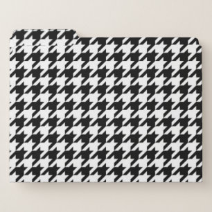 Black & White Houndstooth Pattern File Folder