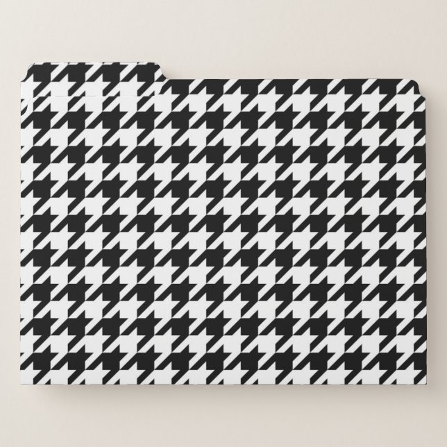 Black & White Houndstooth Pattern File Folder (Front Left)