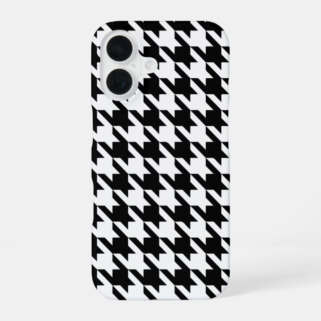 Black White Houndstooth Pattern iPhone Case (Back)