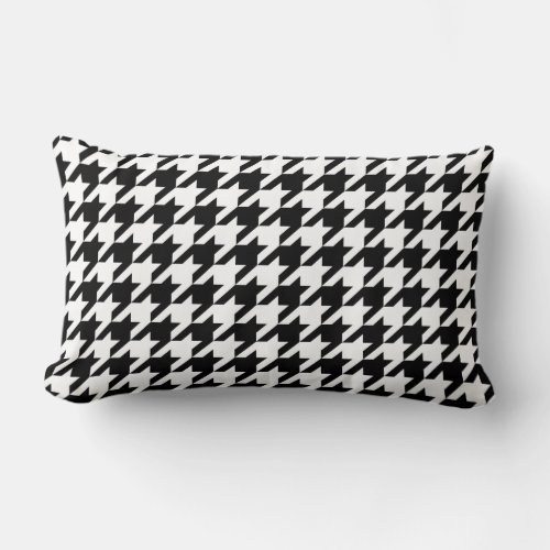 Black  White Houndstooth Pattern Lumbar Pillow