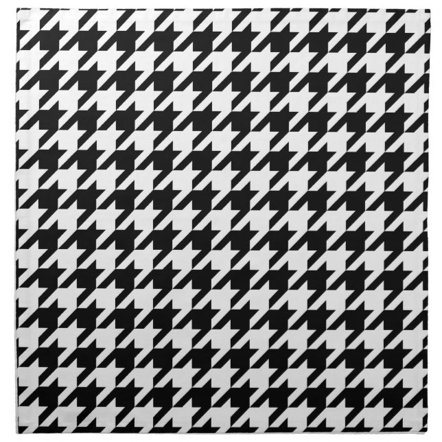 Black & White Houndstooth Pattern Napkin (Front)