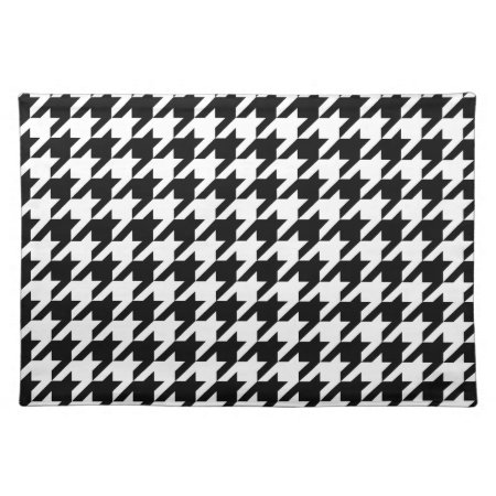 Black & White Houndstooth Pattern Placemat