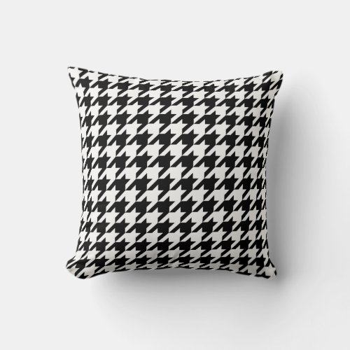 Black  White Houndstooth Pattern Throw Pillow