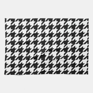 Black & White Houndstooth Pattern Towel
