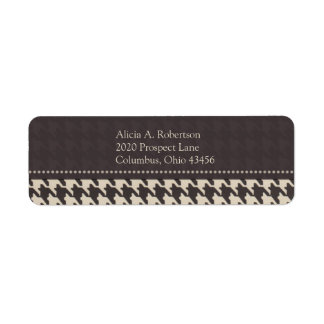 Black/White Houndstooth Return Address Label