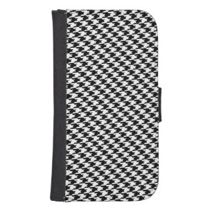 Black & White Houndstooth Samsung Wallet Case