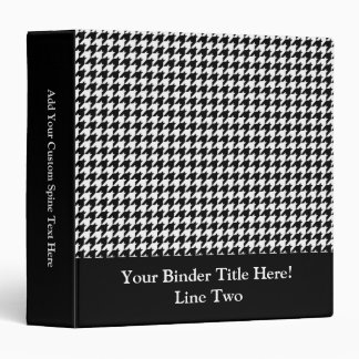 Black/White Houndstooth Stylish Fashion Designer Binder