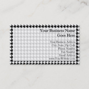 Black/White Houndstooth Stylish Fashion Designer Business Card