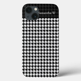 Black/White Houndstooth Stylish Fashion Designer iPhone 13 Case