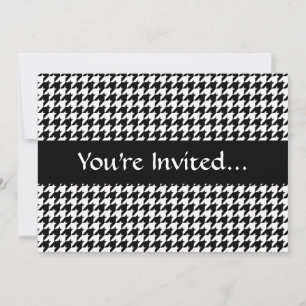 Black/White Houndstooth Stylish Fashion Designer Invitation