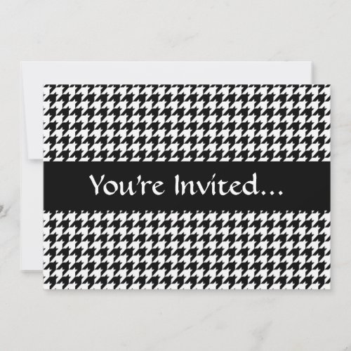 Black/White Houndstooth Stylish Fashion Designer Personalized Invites