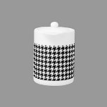 Black/White Houndstooth Stylish Fashion Designer Teapot