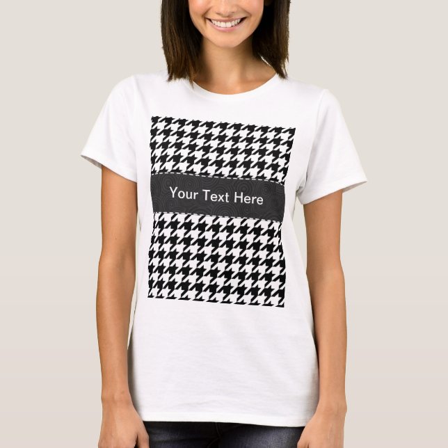 Black & White Houndstooth T-Shirt (Front)