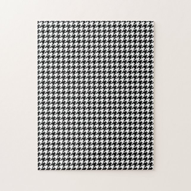 Black White Houndstooth Tissue Abstract Figures Jigsaw Puzzle (Vertical)
