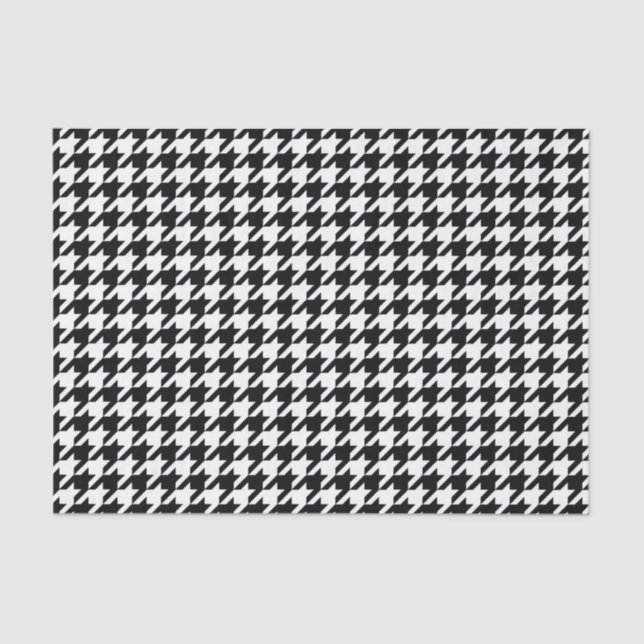 Black White Houndstooth Tissue Abstract Figures Paper (Front)