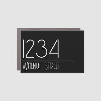 Black White House Number Street Name Mailbox Decal