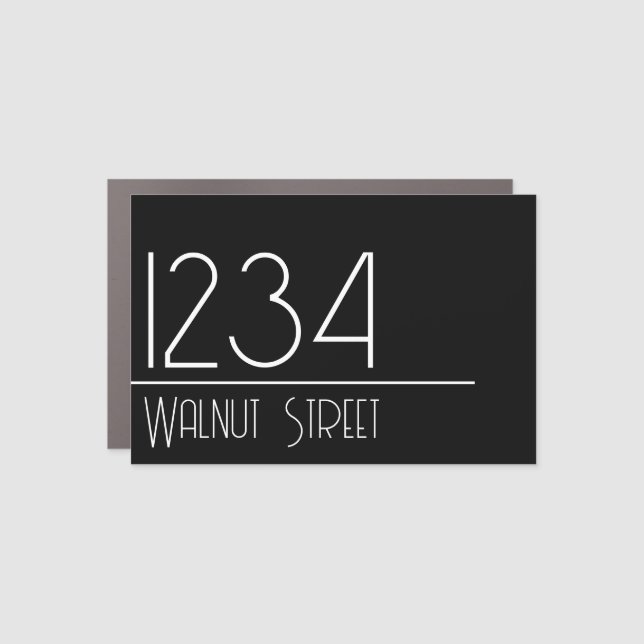 Black White House Number Street Name Mailbox Decal (Front)