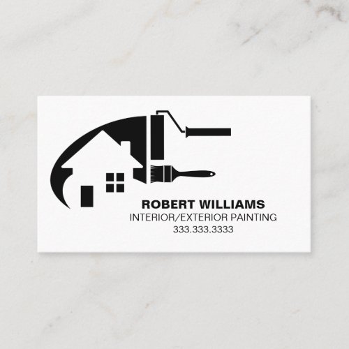 Black White House Painter Professional Business Card