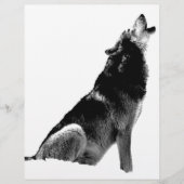 Black White Howling Wolf (Front)