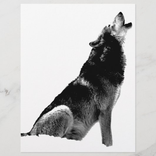 Black White Howling Wolf (Front)