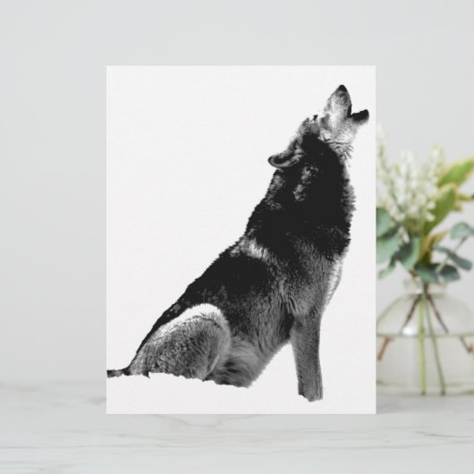 Black White Howling Wolf (Standing Front)