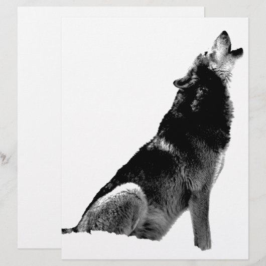 Black White Howling Wolf (Front/Back)