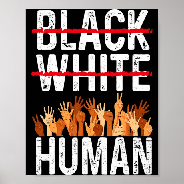 Black White Human Equality Appare Black History Mo Poster (Front)
